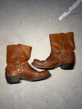 Men’s Vintage  Harness Leather Brown Boots